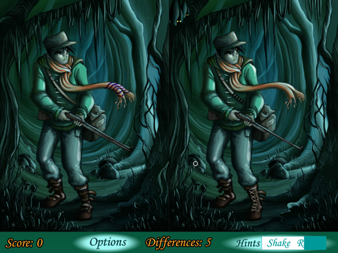 ２つの画面の間違いを探すパズルゲーム　Moonlight Differences