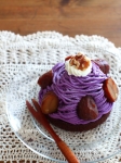 ハロウィンに　紫芋の簡単モンブラン　レシピ