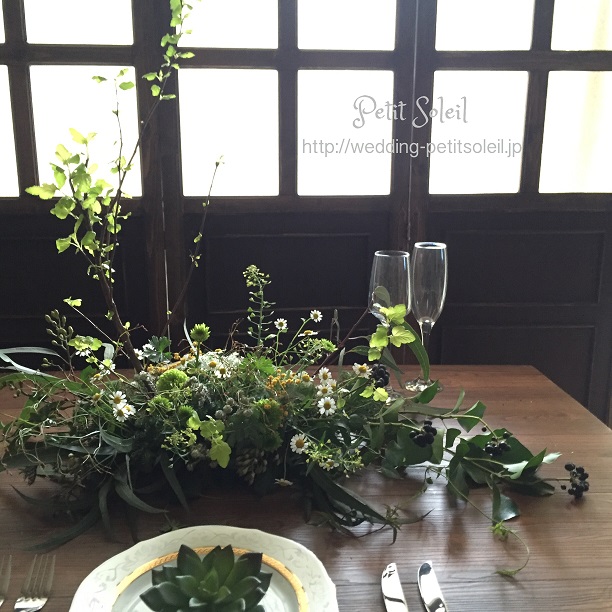 テーブル装花　ガーデン