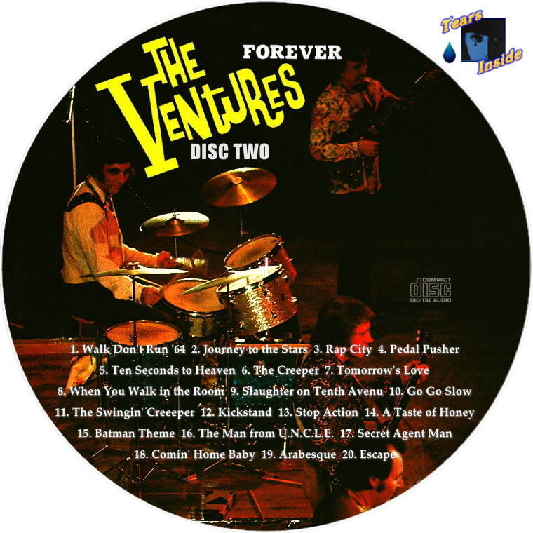 THE VENTURES / FOREVER (ザ・ベンチャーズ / フォーエバー) 山下 達郎 監修・選曲 - Tears Inside の 自作  CD / DVD ラベル